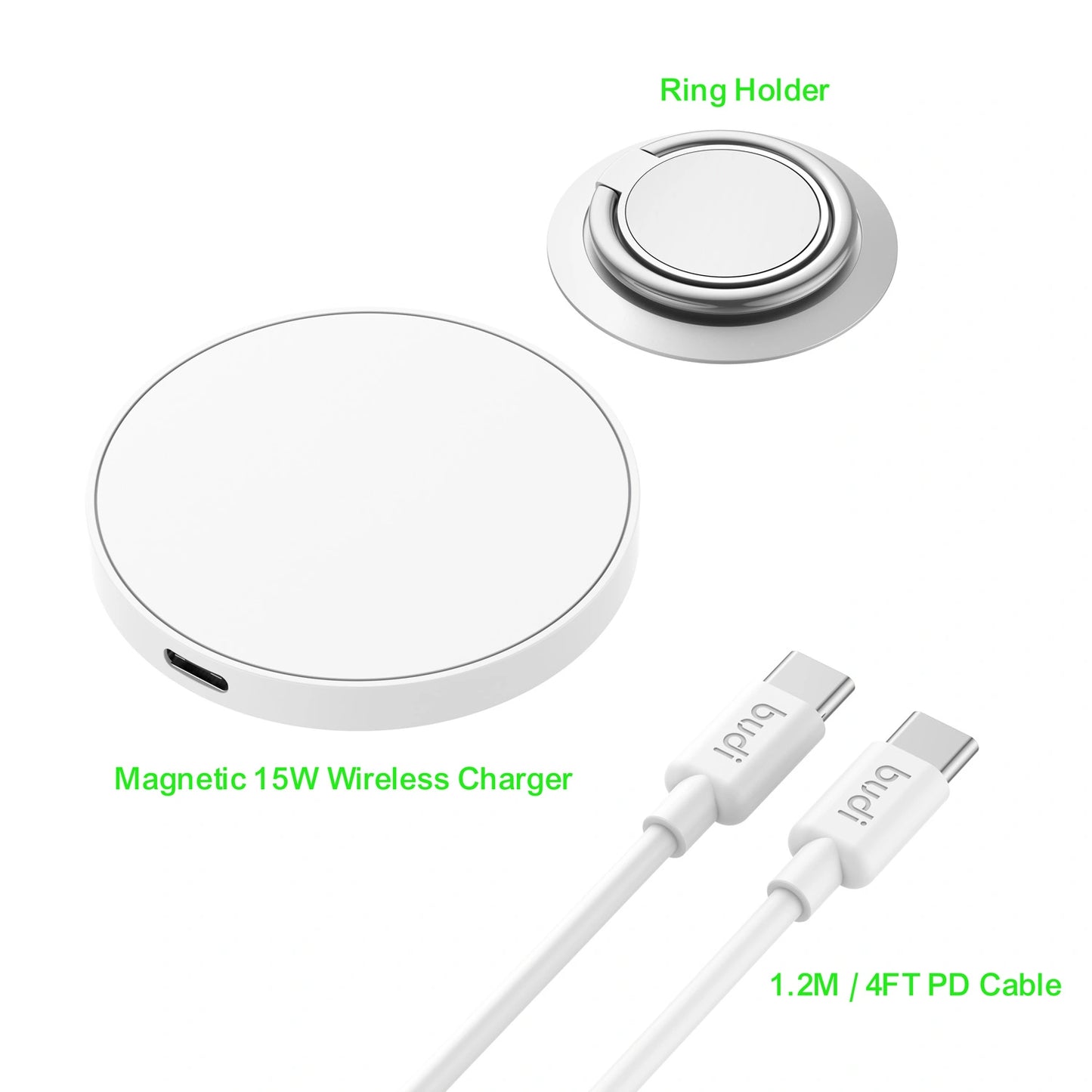 Budi WL3700W 15W MagFit Wireless Charger