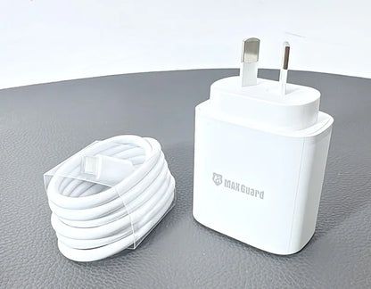 Maxguard 45PDCC PD 45W wall charger with Type-C to C combo