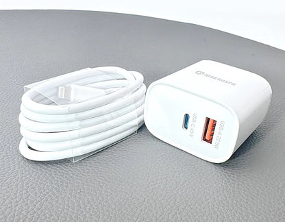 Maxguard 45PDLC PD 45W wall charger with Type-C to Lightning combo