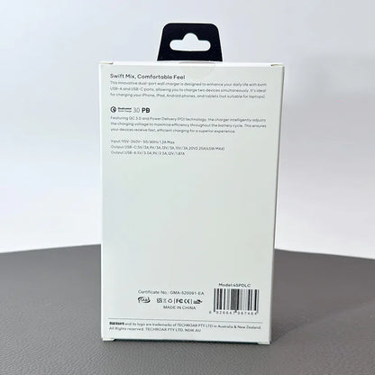 Maxguard 45PDLC PD 45W wall charger with Type-C to Lightning combo