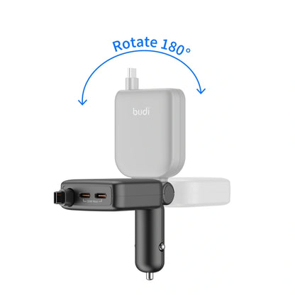 Budi CC605B PD 50W 3-Ports Fast Car Charger