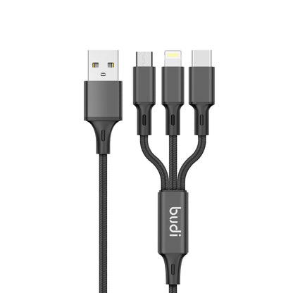 Budi CC627T3B 12W 2USB Car Charger with 3-in-1 Combo
