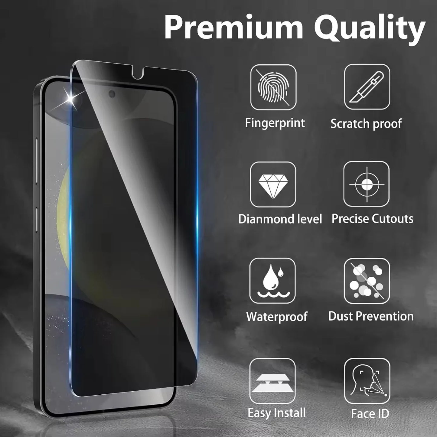 Privacy Fingerprint tempered glass for Samsung