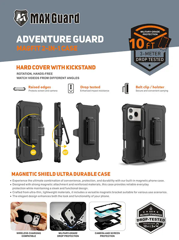 Case for Iphone 13 Pro 6.1 Maxguard Adventure Guard Magfit 2 in 1
