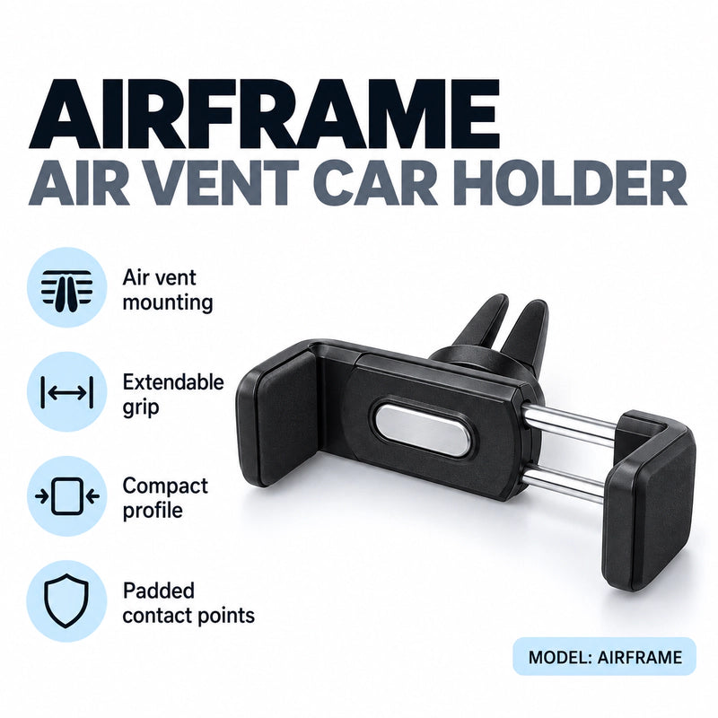 Airframe air vent car mount holder