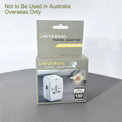 Universal All-in-One International Travel Adapter 931D (1000mA USB, Grey)
