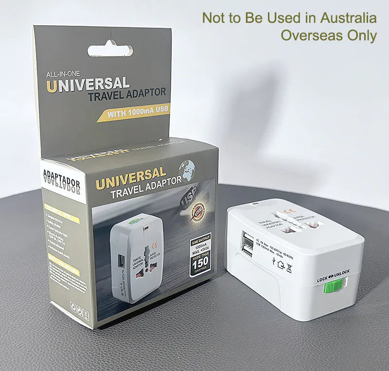 Universal All-in-One International Travel Adapter 931D (1000mA USB, Grey)