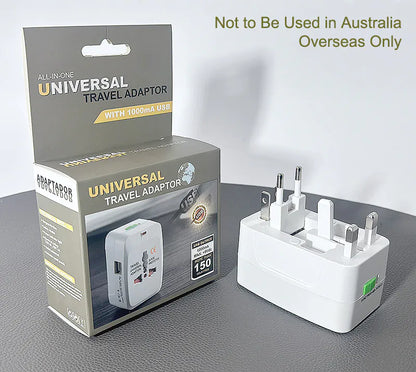 Universal All-in-One International Travel Adapter 931D (1000mA USB, Grey)