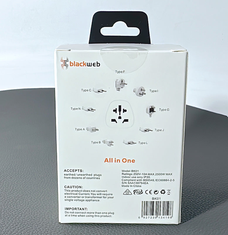 Blackweb/maxpower BK01/MBK01 All-in-One Travel Adapter