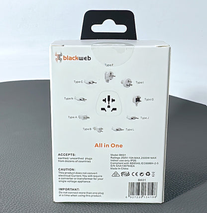 Blackweb/maxpower BK01/MBK01 All-in-One Travel Adapter
