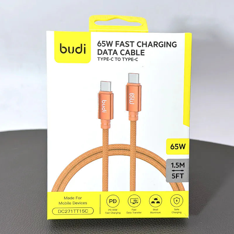 Budi DC271TT15 1.5m 65W Type-C to C Cable