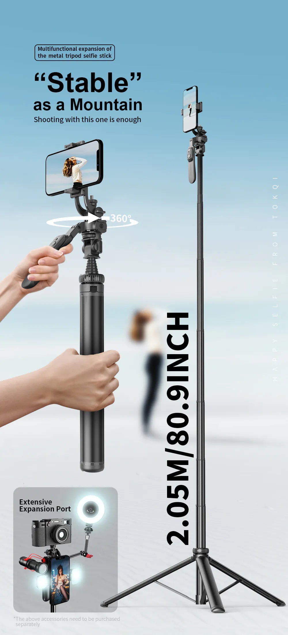 LONG  2m Stable Selfie Tripod C05