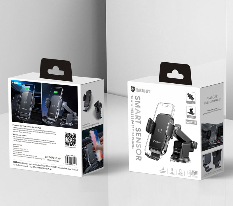 Maxguard C20 Plus 15W Wireless Car Charger Holder