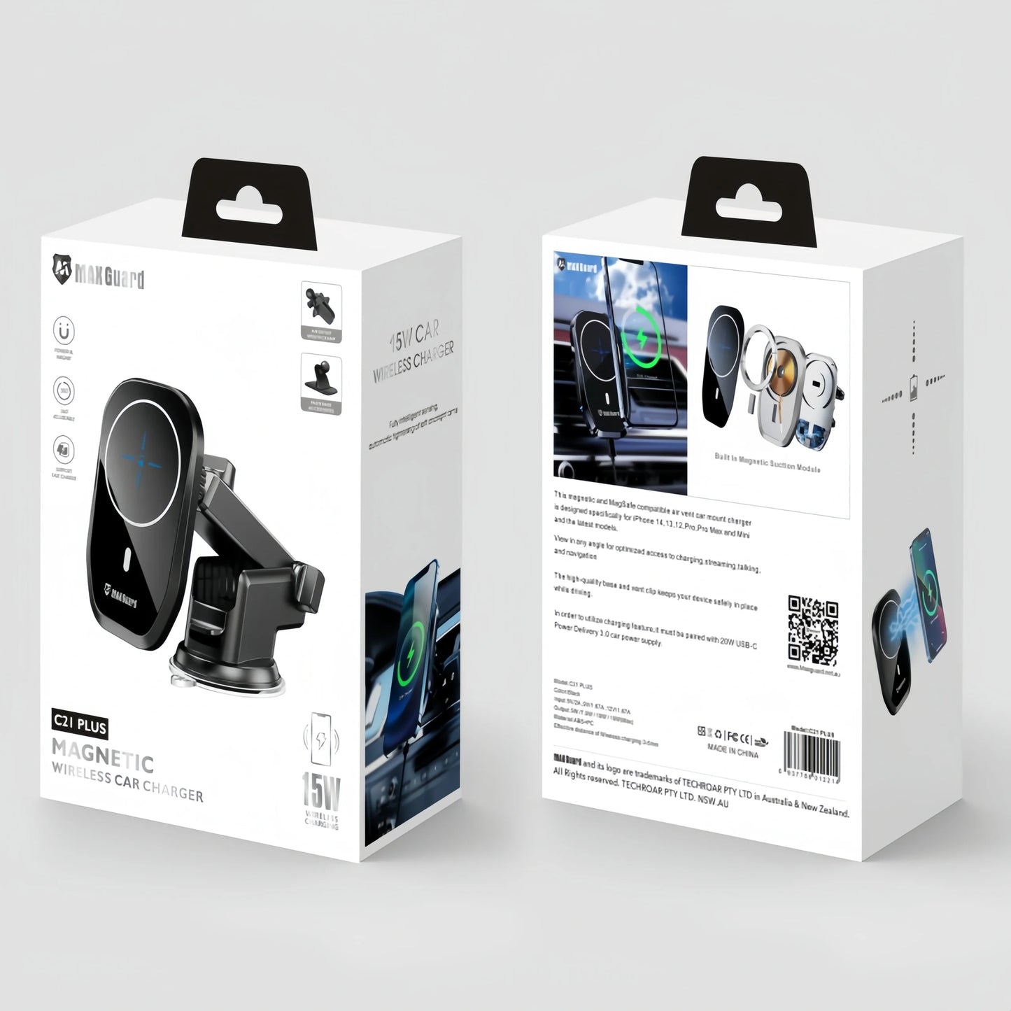 Maxguard C21 Plus 15W MagFit Wireless Car Holder