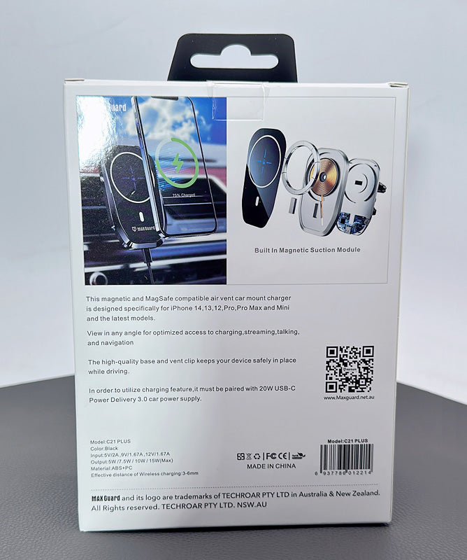 Maxguard C21 Plus 15W MagFit Wireless Car Holder