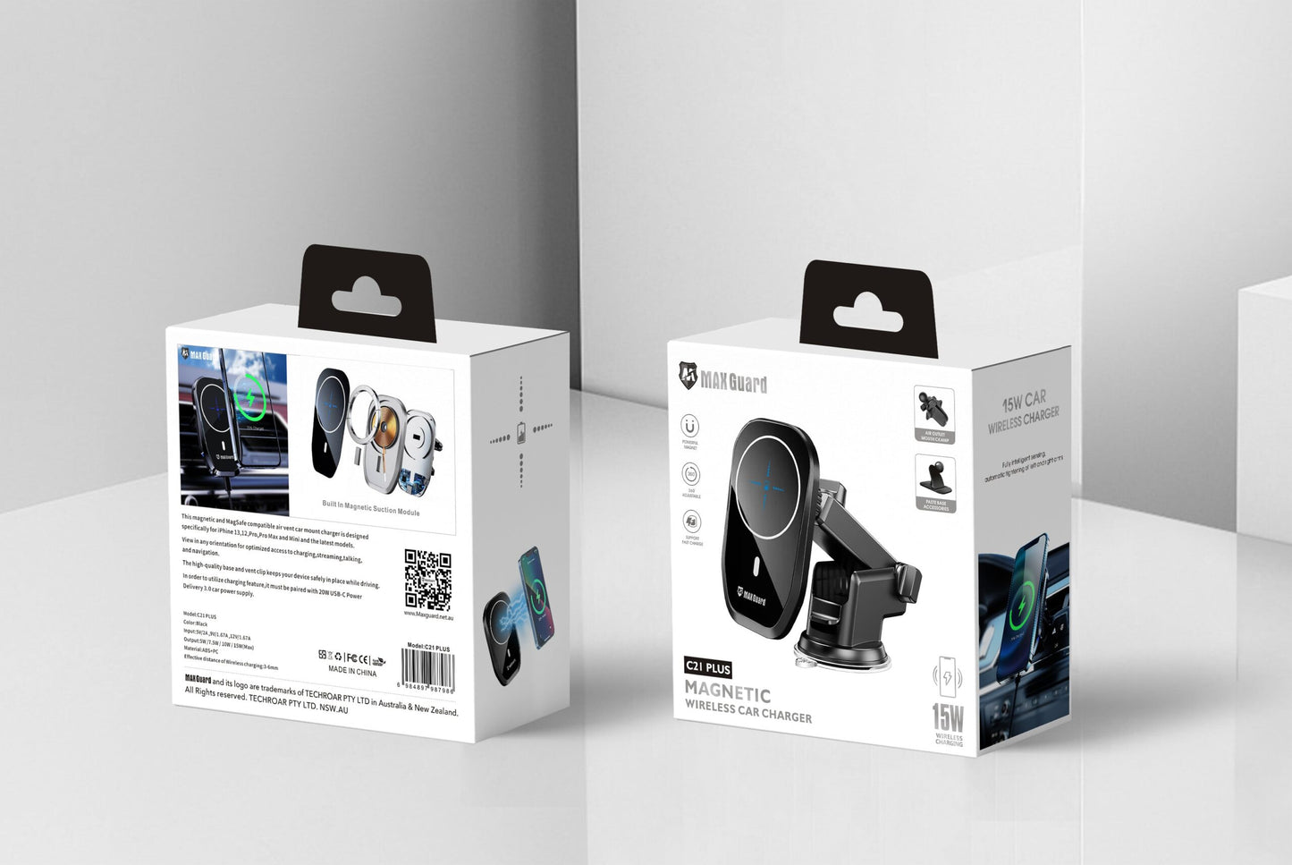 Maxguard C21 Plus 15W MagFit Wireless Car Holder
