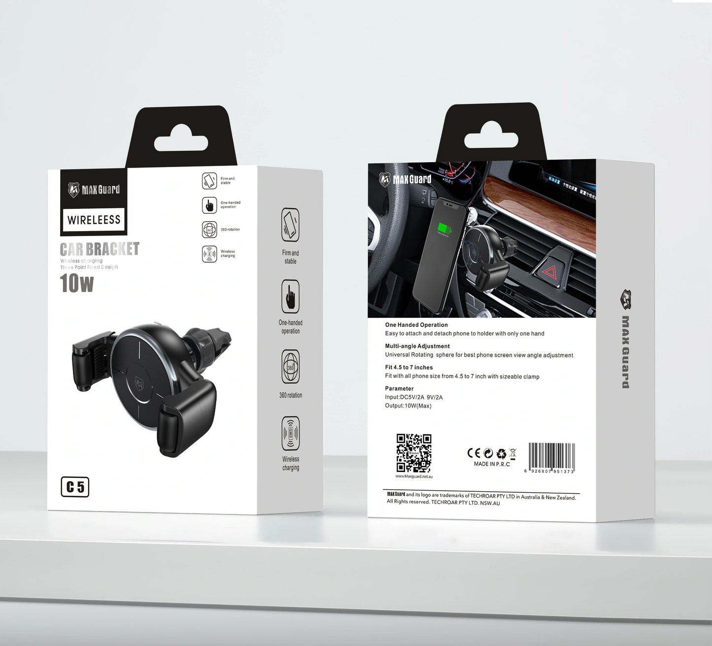 Maxguard C5 10W wireless car charger holder