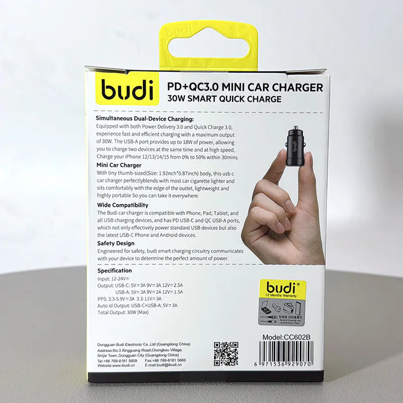 Budi CC602 PD Car Charger