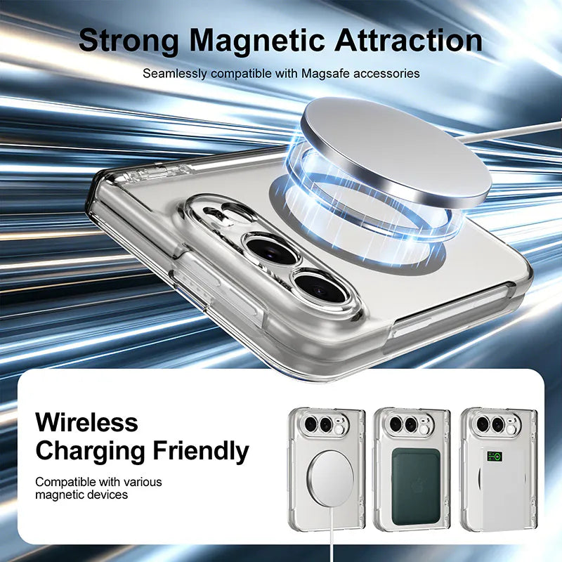 Case for iPhone Duo Crystal Foldmag (Built-in Tempered Glass)