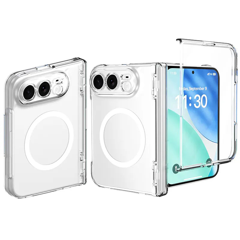 Case for iPhone Duo Crystal Foldmag (Built-in Tempered Glass)