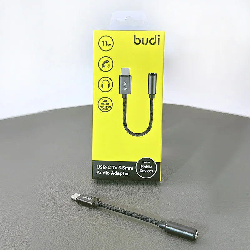 Budi DC105B USB-C to 3.5mm AUX Audio Adapter (11cm)