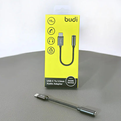 Budi DC105B USB-C to 3.5mm AUX Audio Adapter (11cm)