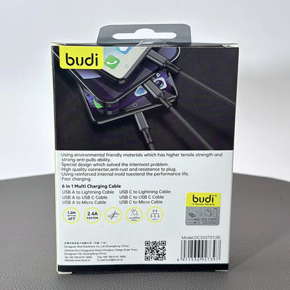 Budi DC203T512B  1.2m 6 in 1 cable