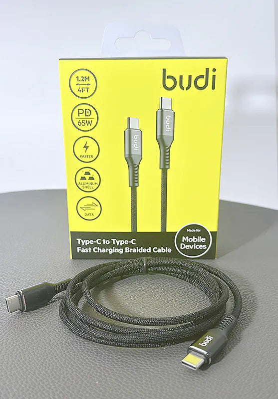 Budi DC253TT12B 1.2m 65W Type-C to C Cable