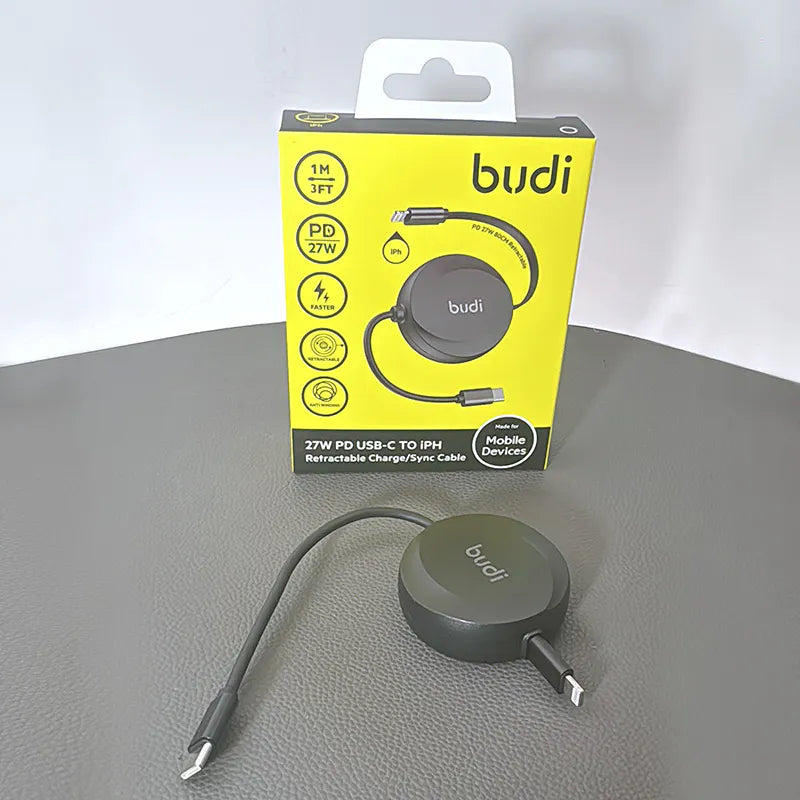 Budi DC257TL10B 1m 27W Type-C to Lightning Cable