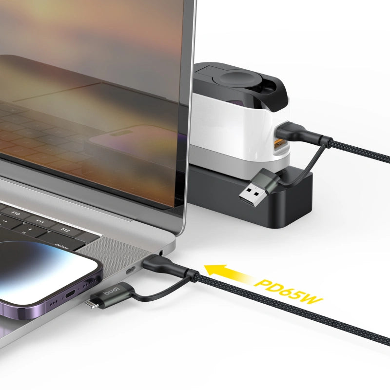 Budi DC259ATTL12B 65W 27W 4-in-1 Charge/SYNC Cable