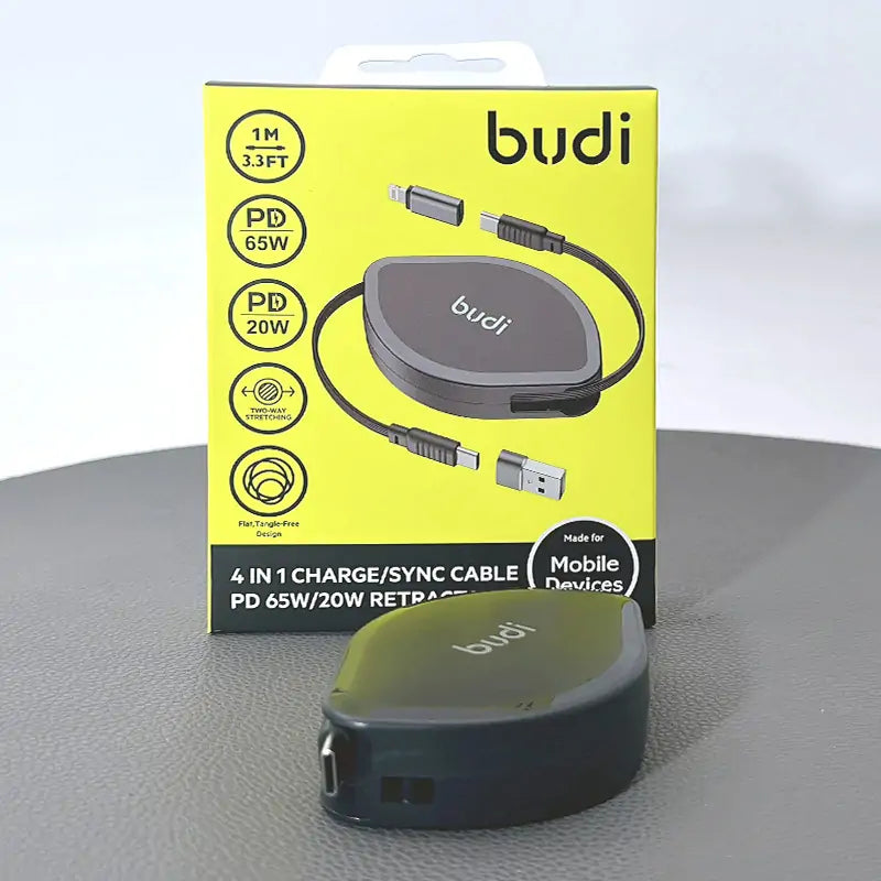 Budi DC535B 1m 4 in 1 65W/20W Type-C to Lightning Cable