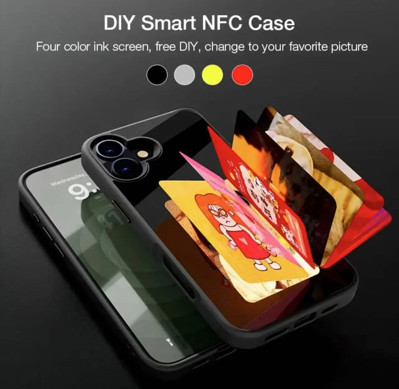 Case for Iphone 15 Pro 6.1 Maxguard DIY NFC Ink Screen