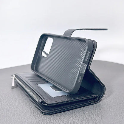 Case for iPhone 15 Pro max 6.7 Maxguard Detachable Magnetic Zipper Wallet