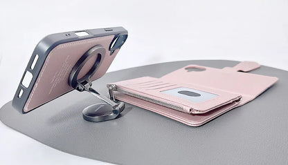 Case for Iphone 16 Pro 6.3 Maxguard Detachable Magnetic Zipper Wallet