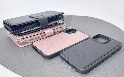 Case for Iphone 16 Pro 6.3 Maxguard Detachable Magnetic Zipper Wallet
