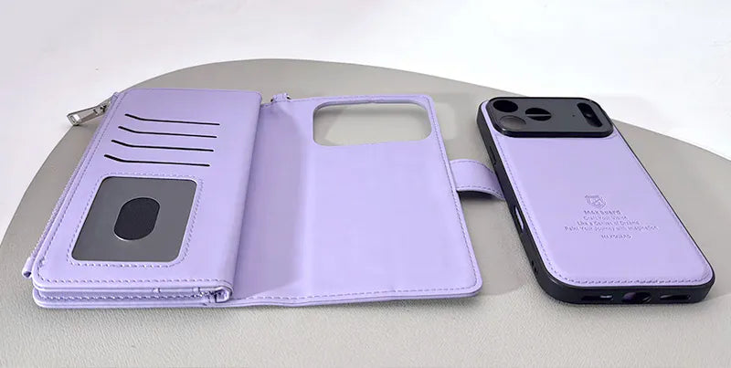 Case for iPhone 17 Pro max 6.9 Maxguard Detachable Magnetic Zipper Wallet
