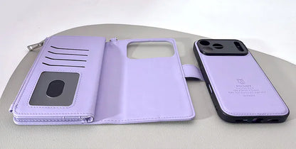 Case for iPhone 17 Pro 6.3 Maxguard Detachable Magnetic Zipper Wallet