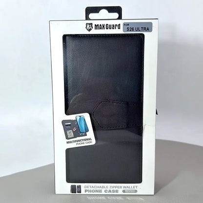 S24 Ultra Maxguard Detachable Magnetic Zipper Wallet Case