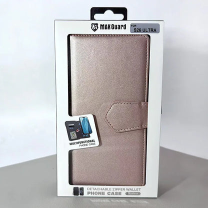 S26 Ultra Maxguard Detachable Magnetic Zipper Wallet Case
