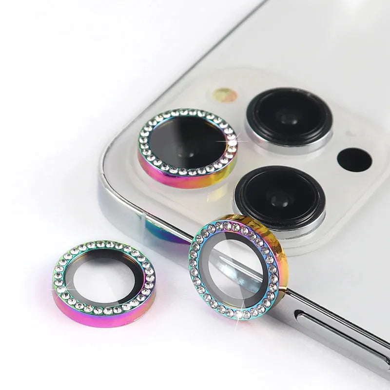 Diamond Camera Ring glass screen protector for iPhone
