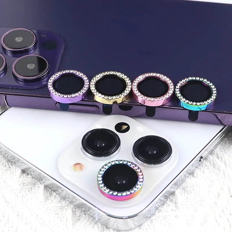 Diamond Camera Ring glass screen protector for iPhone