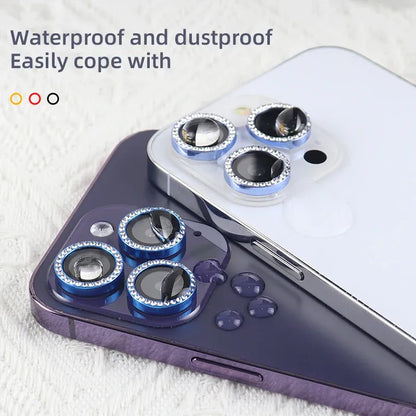 Diamond Camera Ring glass screen protector for iPhone