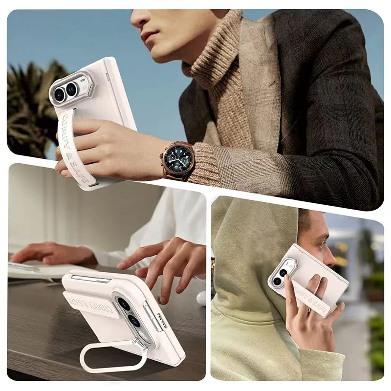 Case for iPhone Duo Gripsafe stand fold (Built-in Tempered Glass)