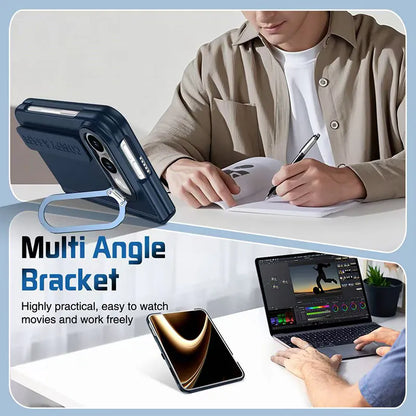 Case for iPhone Duo Gripsafe stand fold (Built-in Tempered Glass)