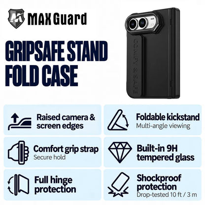 Case for iPhone Duo Gripsafe stand fold (Built-in Tempered Glass)