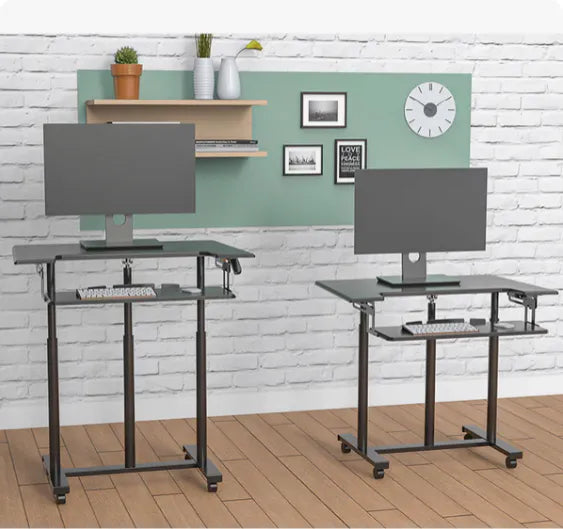 ONLINE Mobile WHEELY Sit Stand Desk Work Station 899X564MM FDS301