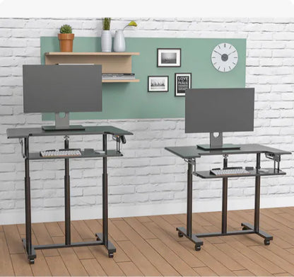 ONLINE Mobile WHEELY Sit Stand Desk Work Station 899X564MM FDS301
