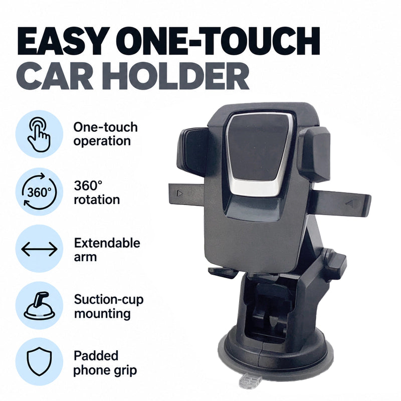 Easy one touch mobile phone holder