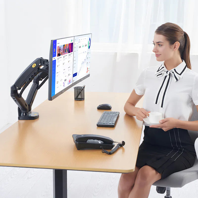 Dual Monitor Desk Mount Adjustable Arms for 17-32 Screens F160
