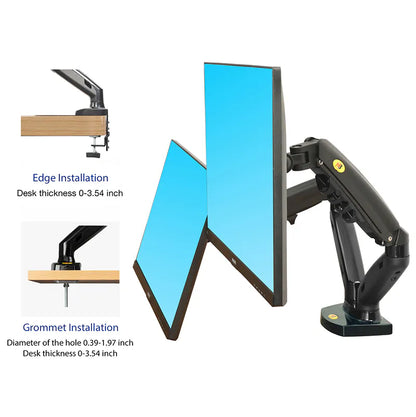 Dual Monitor Desk Mount Adjustable Arms for 17-32 Screens F160